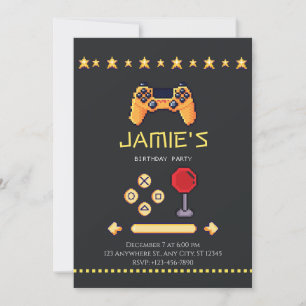 Invitación Cumpleaños del juego de video