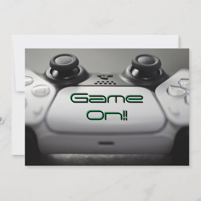 Invitación Cumpleaños del juego "Game On" (Anverso)