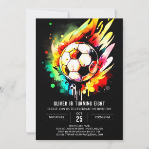 Invitación Cumpleaños del jugador con un gol elegante imprimi