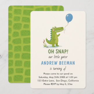 Invitación Cumpleaños del Lagarto Oh Snap | Cumpleaños de Cai
