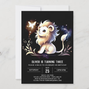 Invitación Cumpleaños del León Adorable personalizado