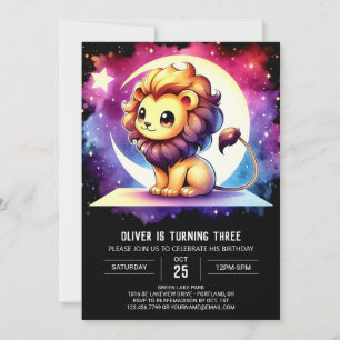 Invitación Cumpleaños del León de la Fun Whimsy