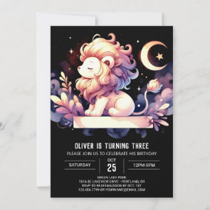 Invitación Cumpleaños del León de Sweet Whimsy