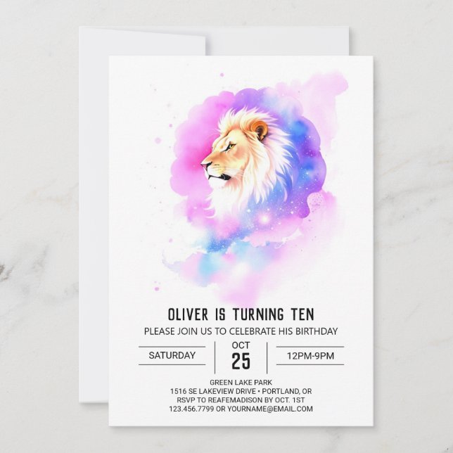 Invitación Cumpleaños del León Digital Safari (Anverso)