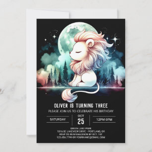 Invitación Cumpleaños del León Feliz Simple