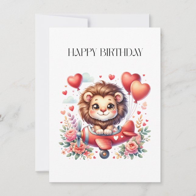 Invitación Cumpleaños del León Volador (Anverso)
