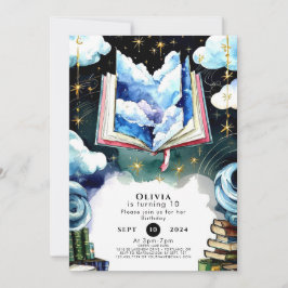 Invitación Cumpleaños del libro de cuentos para niños