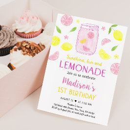 Invitación Cumpleaños del limón rosa Lemonade