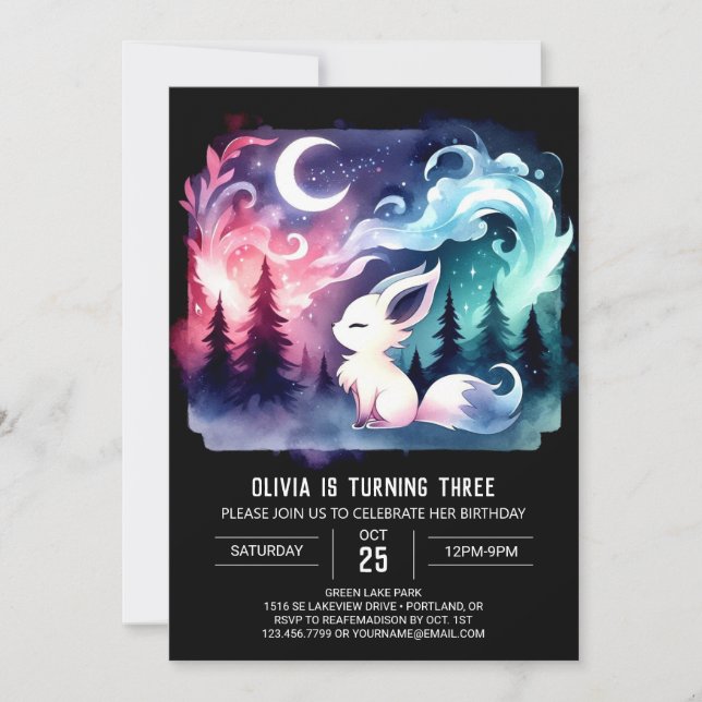 Invitación Cumpleaños del lobo de la jungla infantil (Anverso)