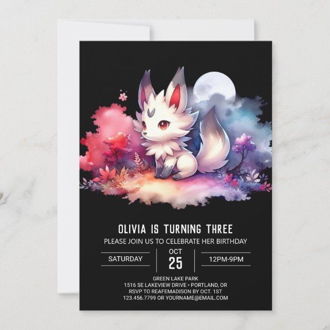 Invitación Cumpleaños del lobo de los niños dulces (Anverso)