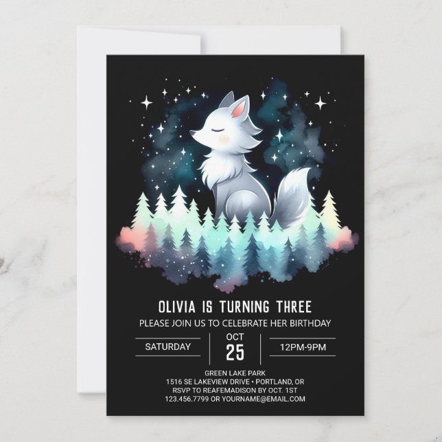 Invitación Cumpleaños del lobo digital (Anverso)