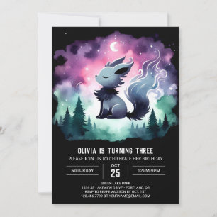 Invitación Cumpleaños del lobo forestal imprimible