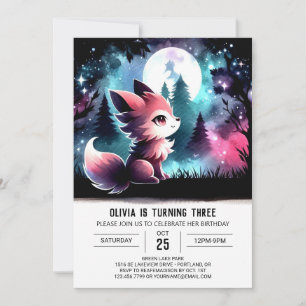Invitación Cumpleaños del lobo infantil mágico