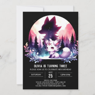 Invitación Cumpleaños del lobo infantil mágico