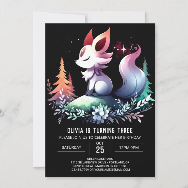 Invitación Cumpleaños del Lobo Mágico (Anverso)