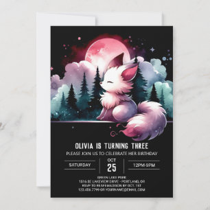 Invitación Cumpleaños del lobo majestuoso digital