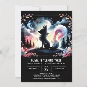 Invitación Cumpleaños del lobo moderno y caprichoso
