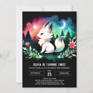 Invitación Cumpleaños del Lobo Simple Forest