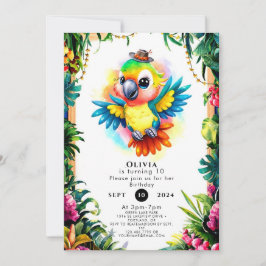 Invitación Cumpleaños del Loro de la Cuta Forestal