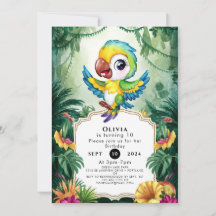 Cumpleaños del loro mágico simple