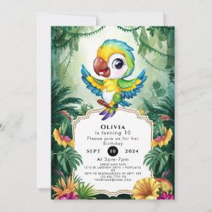 Invitación Cumpleaños del loro mágico simple