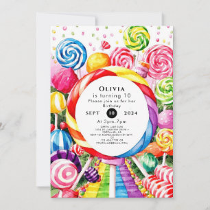 Invitación Cumpleaños del Magico Pastel Candyland