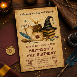 Invitación Cumpleaños del Mago Vintage