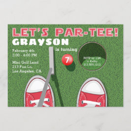 Invitación Cumpleaños del Mini Golf Par-Tee Putt Putt Boy