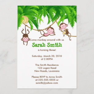 Invitación Cumpleaños del mono