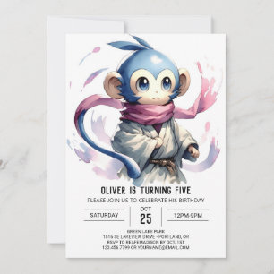Invitación Cumpleaños del Mono de la Diversión Editable