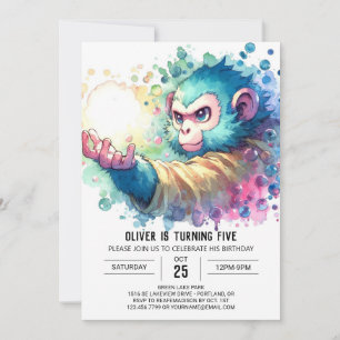 Invitación Cumpleaños del mono de Moda digital