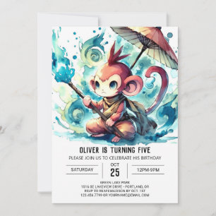 Invitación Cumpleaños del mono editable de moda