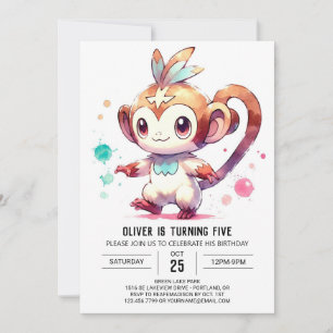 Invitación Cumpleaños del mono editable Woodland