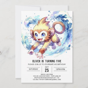 Invitación Cumpleaños del Mono Infantil