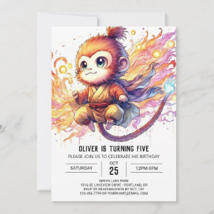 Invitación Cumpleaños del mono moda