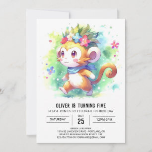 Invitación Cumpleaños del mono suntuoso digital
