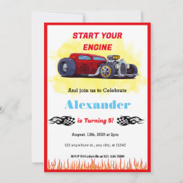 Invitación Cumpleaños del Monster Red Race Car
