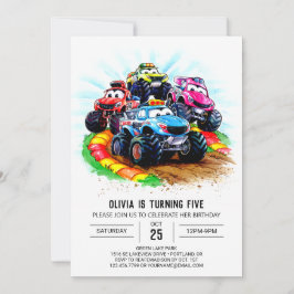Invitación Cumpleaños del Monstruo de Pista Infantil