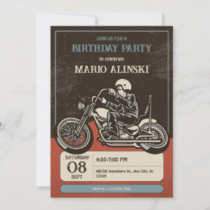 Invitación Cumpleaños del motociclista