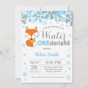 Invitación Cumpleaños del muchacho del Fox de Onederland del