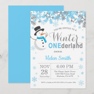 Invitación Cumpleaños del muchacho del muñeco de nieve de