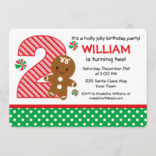 Invitación Cumpleaños del muchacho del pan de jengibre 2do