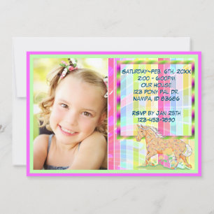 Invitación Cumpleaños del naranja Palomino (rayas de viento p