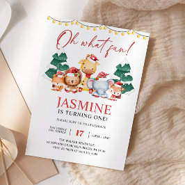 Invitación Cumpleaños del navidad Woodland Forest Winter