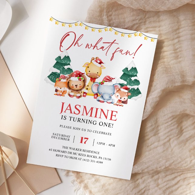 Invitación Cumpleaños del navidad Woodland Forest Winter (Subido por el creador)