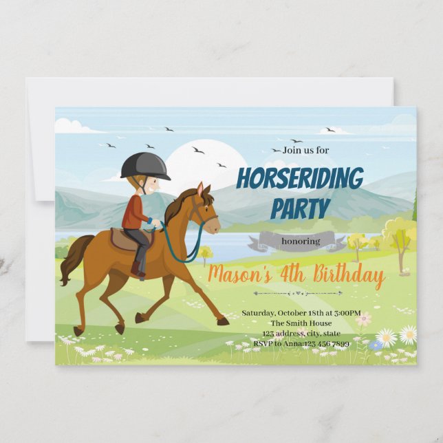 Invitación Cumpleaños del niño de caballo