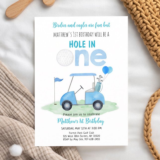 Invitación Cumpleaños del niño de golf Hole in One (Subido por el creador)