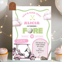 Cumpleaños del niño de golf rosa Fore