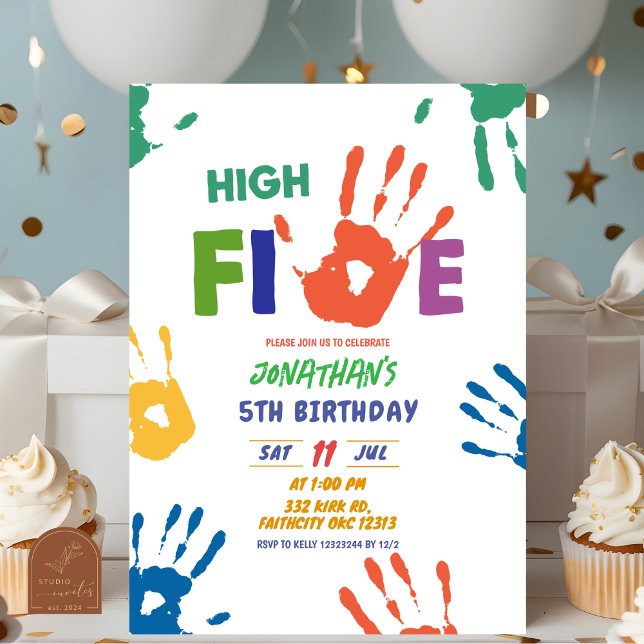 Invitación Cumpleaños del niño de High Five (Subido por el creador)