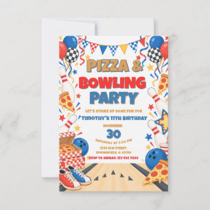Invitación Cumpleaños del niño de pizza y bolos